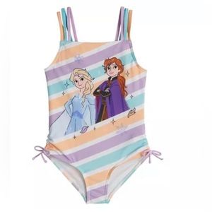 Disney Frozen One-Piece Swimsuit Girls Size 5-6 NWT